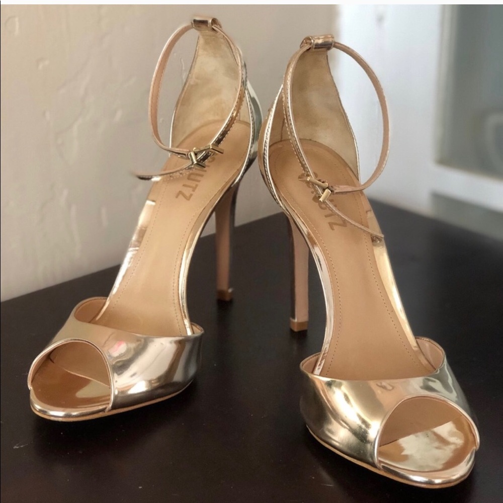 Schutz Metallic Gold Heels